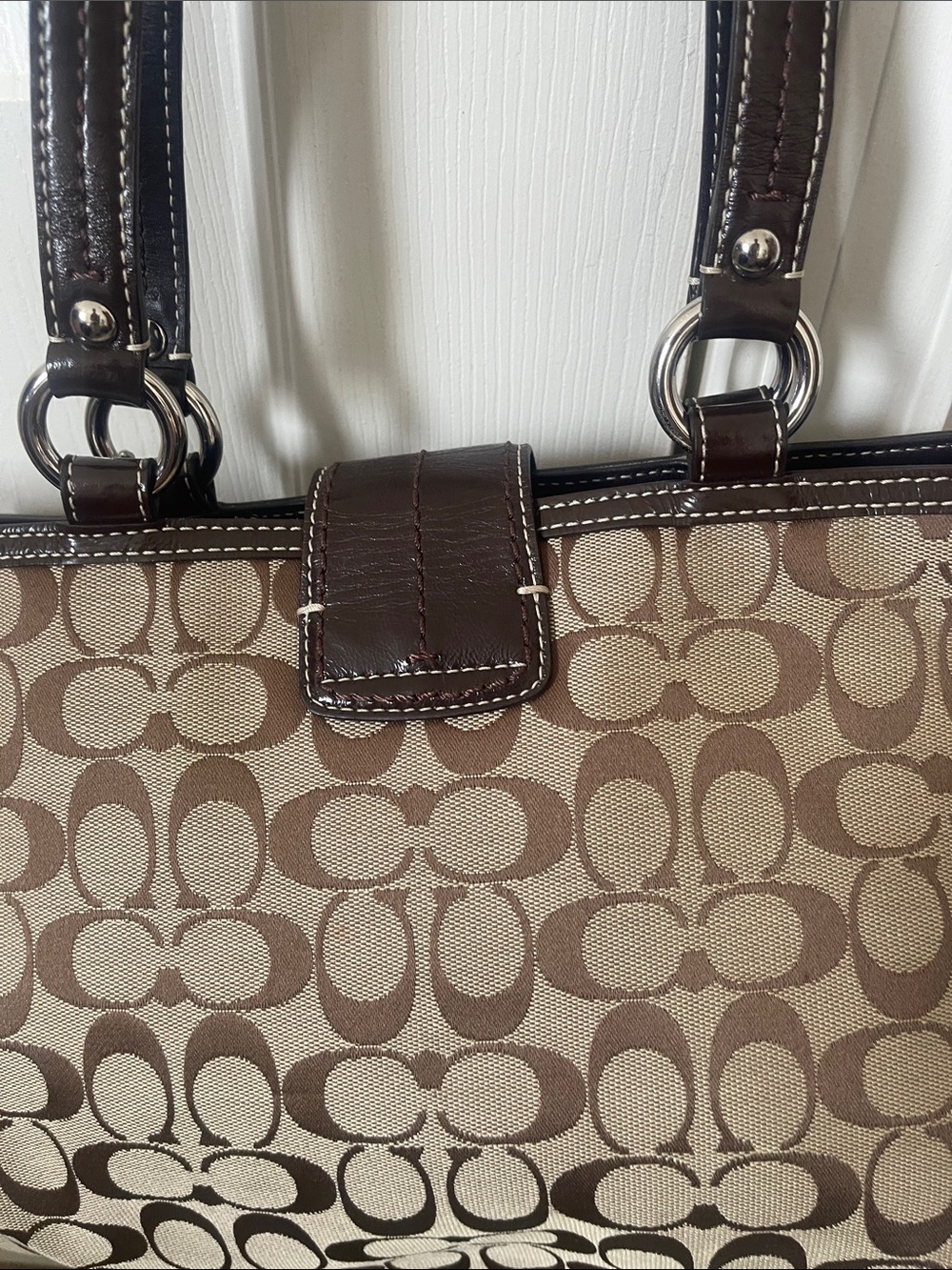 Coach Soho Signature Hobo Shoulder Bag  Canvas Leather Auth - Picture 5 of 13